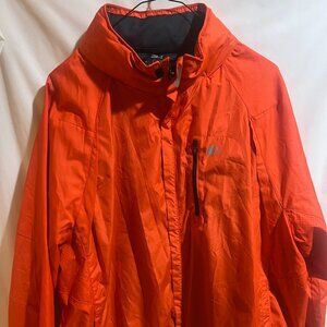 Starter Windbreaker Men's Size XL Orange Full Zip Mock Neck Long Sleeves Vented